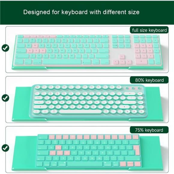 Ergonomic acrylic keyboard stand green computer desk riser typing wrist support - Picture 4 of 7